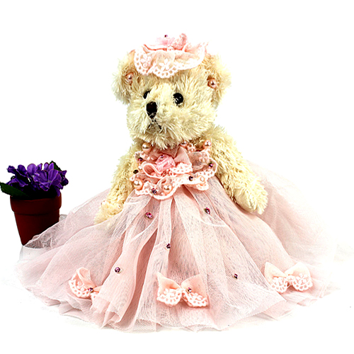 Best Sellers: Key Chain - Wedding Dress Teddy Bear - Pink - KC-Z20107PK